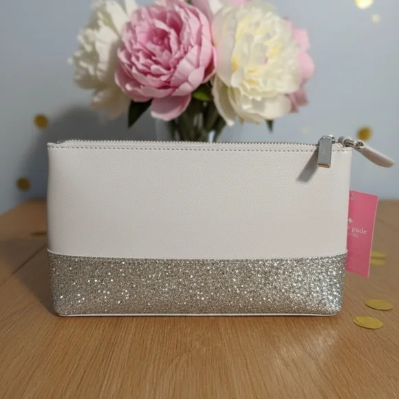 Kate Spade New York Flash Glitter Glimmer Crossbody Grey Silver (NWT) - Picture 5 of 10